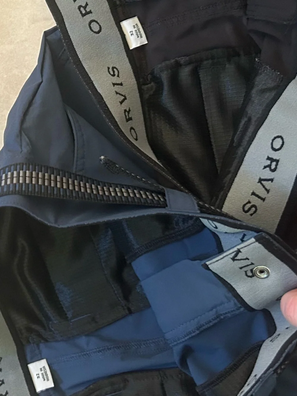 Orvis Tech cargo shorts belted blue black mens size‎ 32 bundle